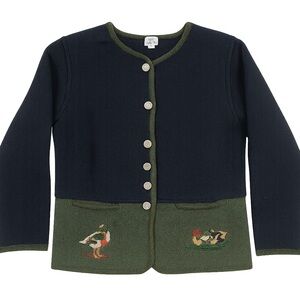 Elegant Navy and Green Women's Blazer